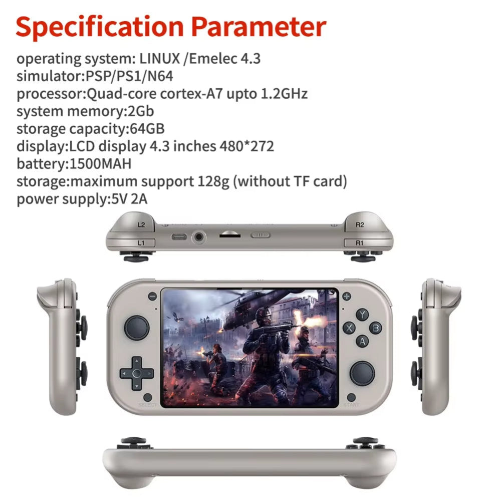 M17 Handheld Game Console 4.3 Inch LCD Screen Emuelec Emulator Portable Retro Video Game Player Built in 20000+Classic Games