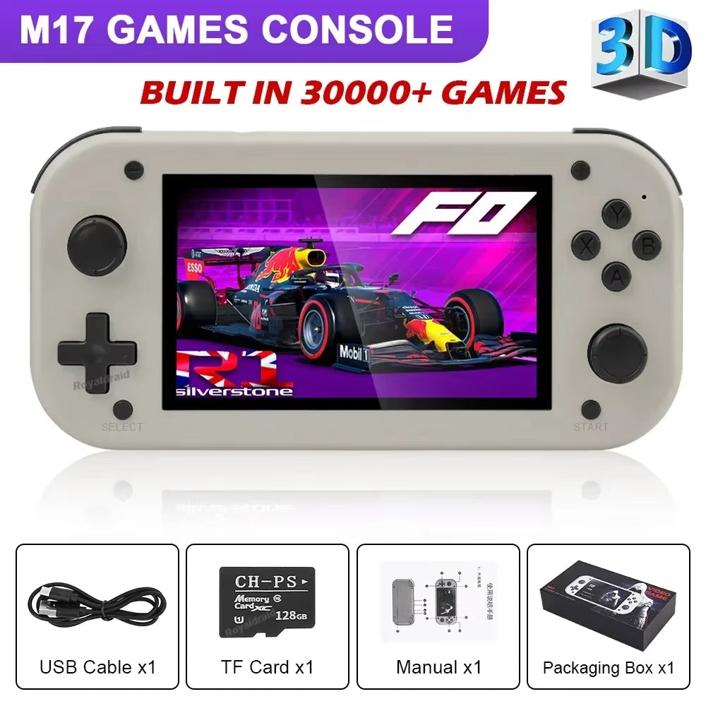 M17 Handheld Game Console 4.3 Inch LCD Screen Emuelec Emulator Portable Retro Video Game Player Built in 20000+Classic Games