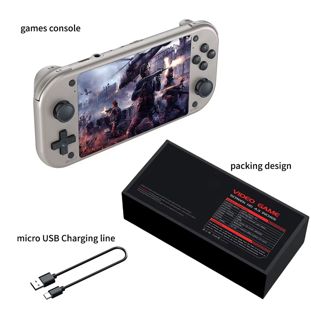 M17 Handheld Game Console 4.3 Inch LCD Screen Emuelec Emulator Portable Retro Video Game Player Built in 20000+Classic Games
